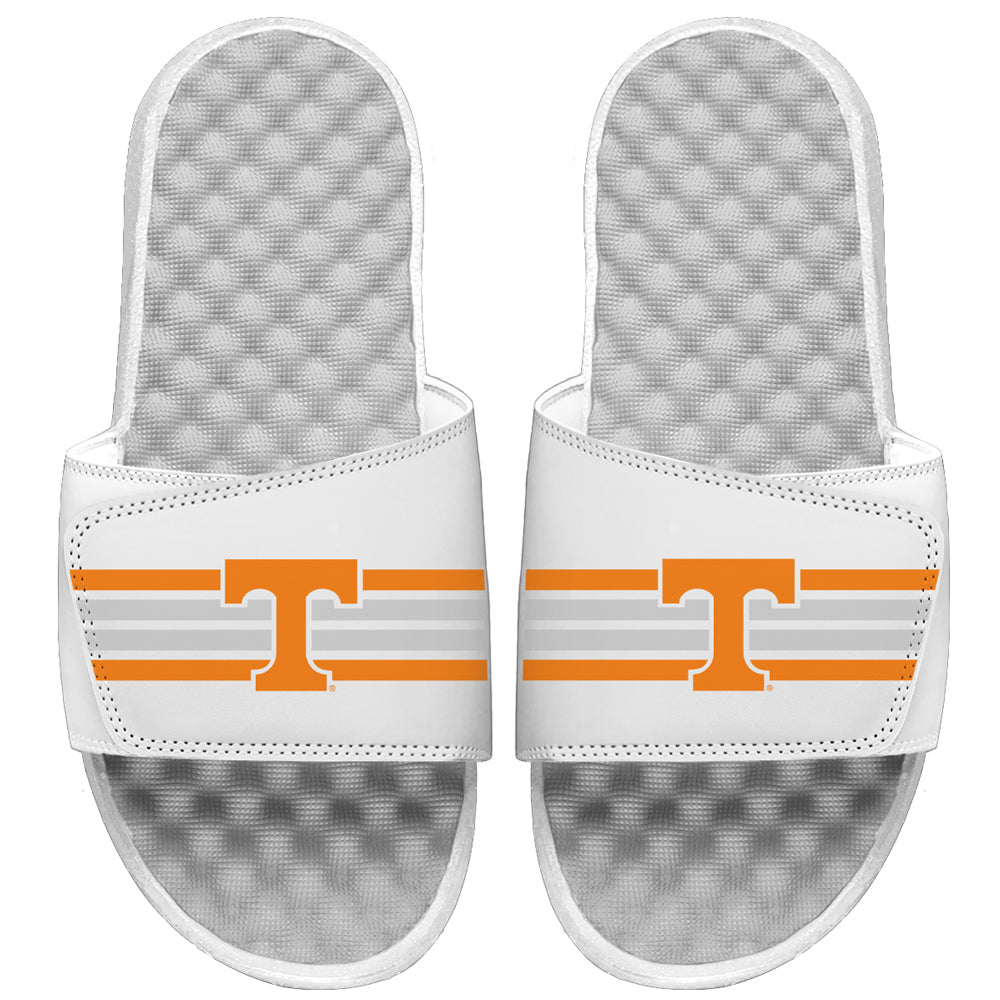 Men's ISlide White Tennessee Volunteers Varsity Stripes Slide Sandals