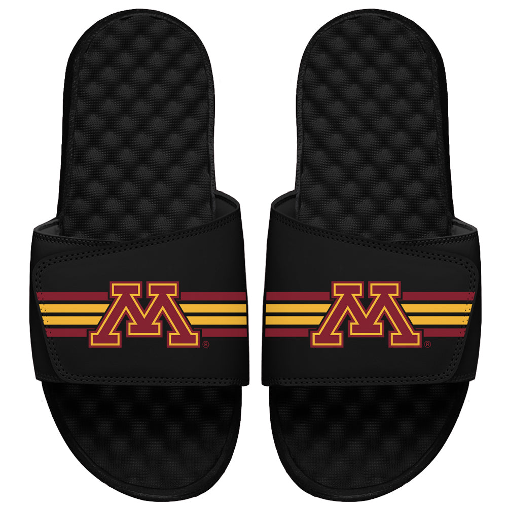 Youth ISlide Black Minnesota Golden Gophers Varsity Stripes Slide Sandals