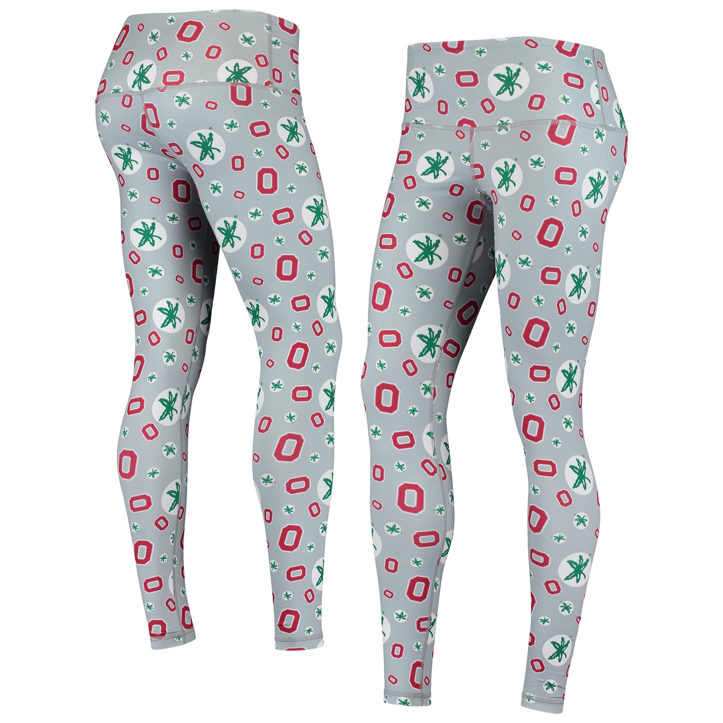 Women's ZooZatz Gray Ohio State Buckeyes Stacked Mascot Leggings