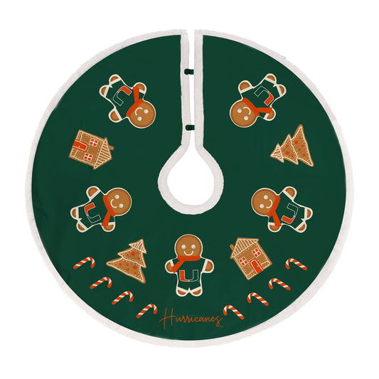 Miami Hurricanes Gingerbread Tree Skirt