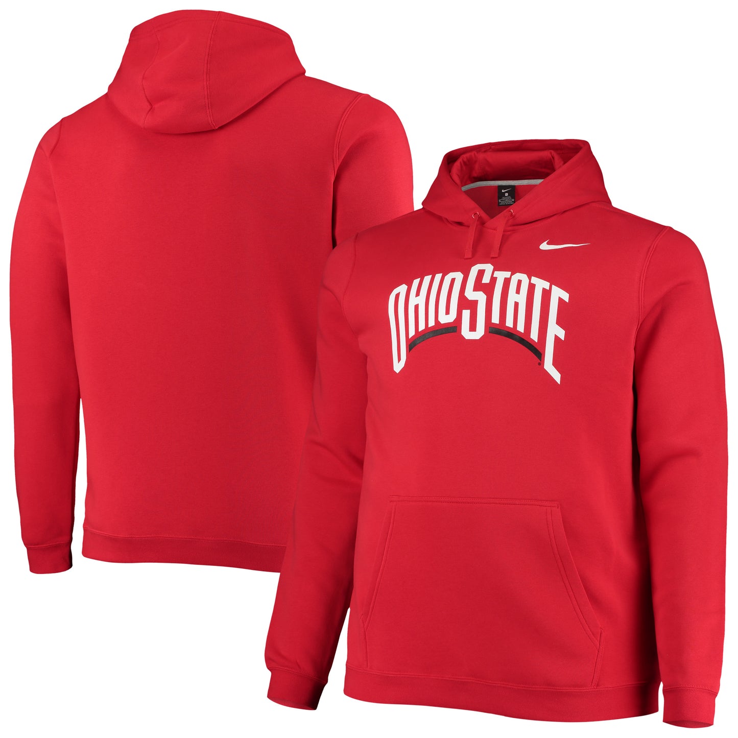 Men's Nike Scarlet Ohio State Buckeyes Big & Tall Alternate Logo Club Pullover Hoodie