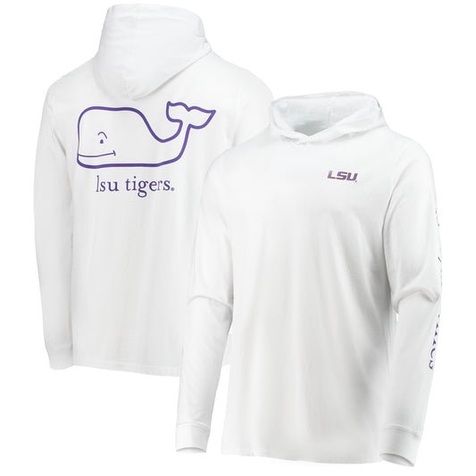 Men's Vineyard Vines White LSU Tigers Campus 2.0 Long Sleeve Hoodie T-Shirt