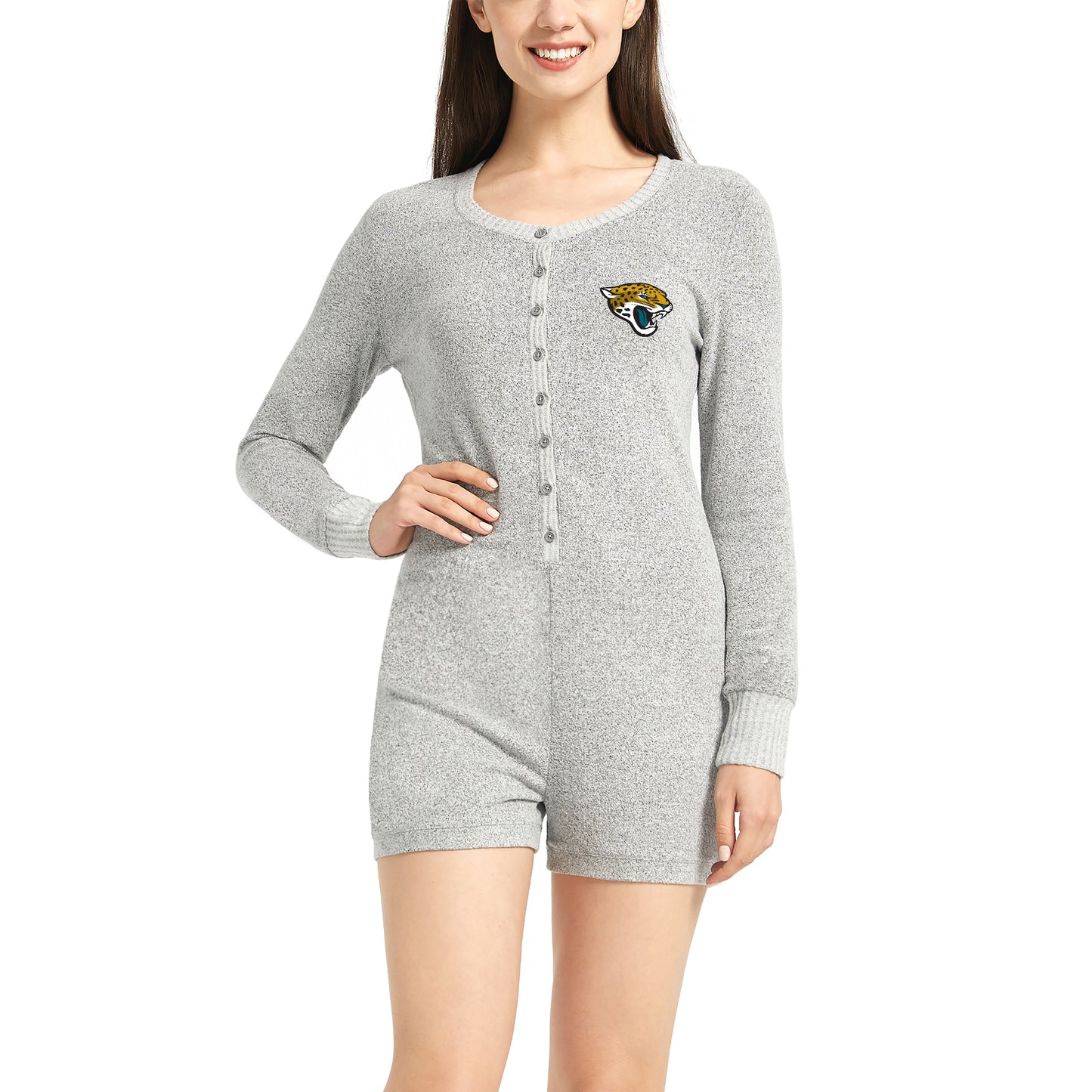 Women's Concepts Sport Heathered Gray Jacksonville Jaguars Venture Sweater Romper