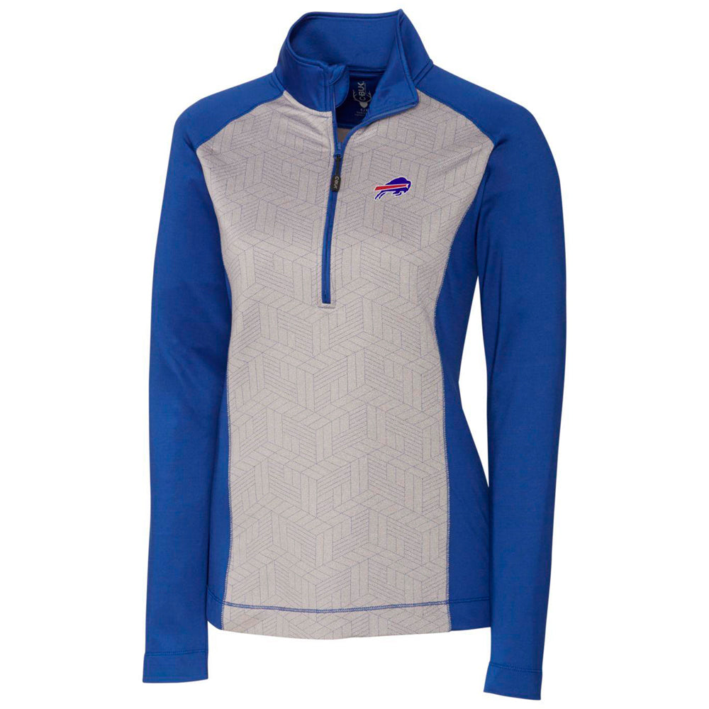 Women's Cutter & Buck Gray/Royal Buffalo Bills All-Star Printed Half-Zip Pullover Jacket