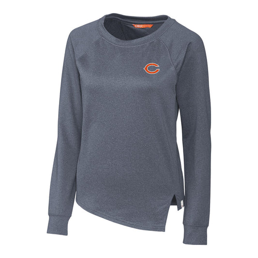 Women's Cutter & Buck Heathered Navy Chicago Bears Jackson Pullover Sweatshirt