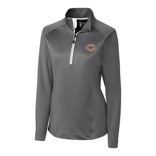 Women's Cutter & Buck Gray Chicago Bears Jackson Half-Zip Overknit Pullover Jacket