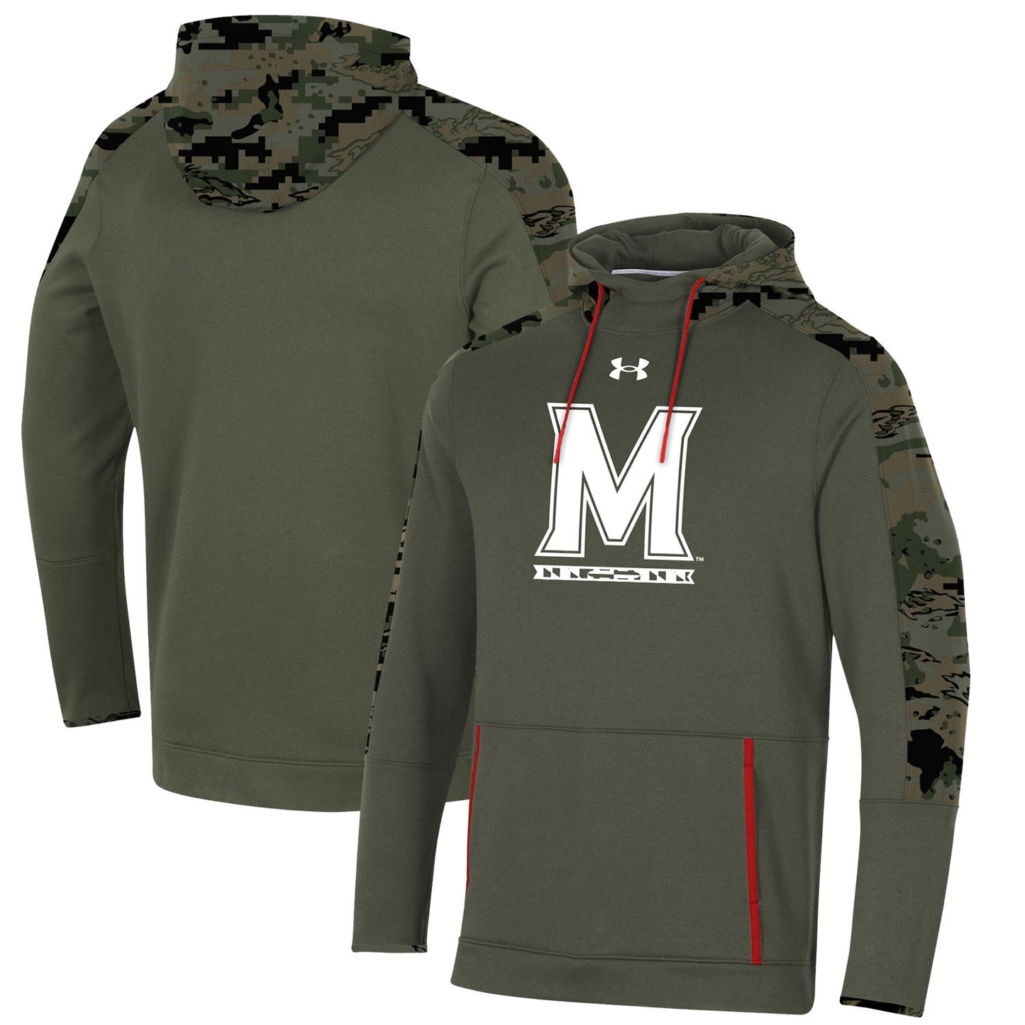 Men's Under Armour Olive Maryland Terrapins Freedom Pullover Hoodie