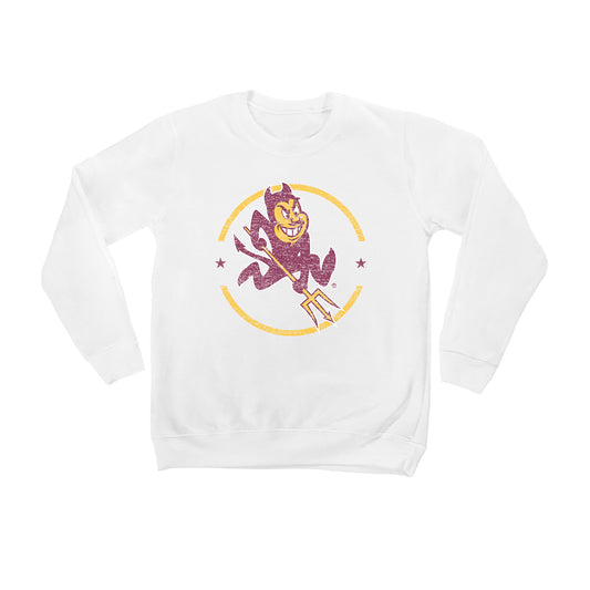 Youth White Arizona State Sun Devils End Zone Pullover Sweatshirt