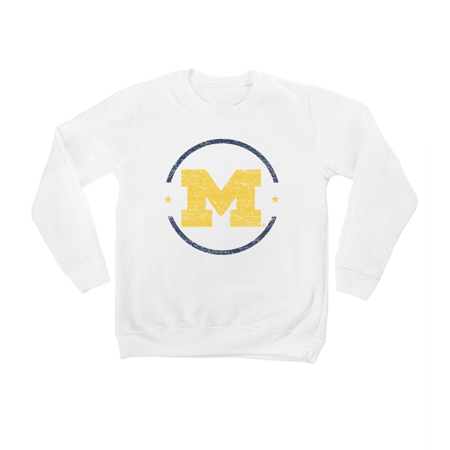 Youth White Michigan Wolverines End Zone Pullover Sweatshirt