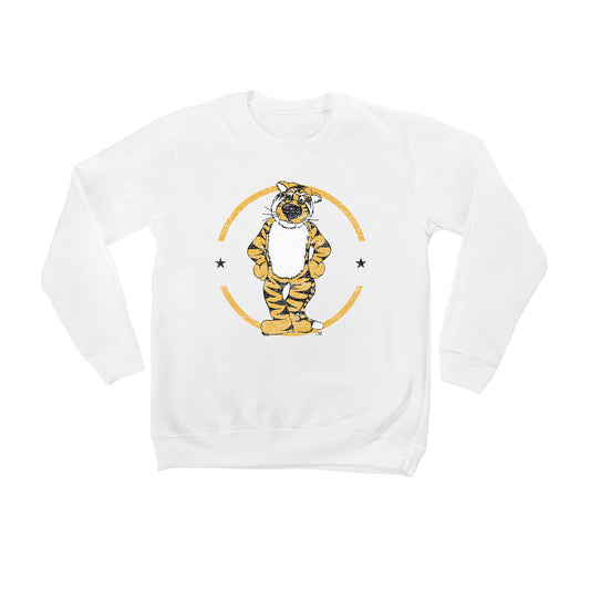 Youth White Missouri Tigers End Zone Pullover Sweatshirt