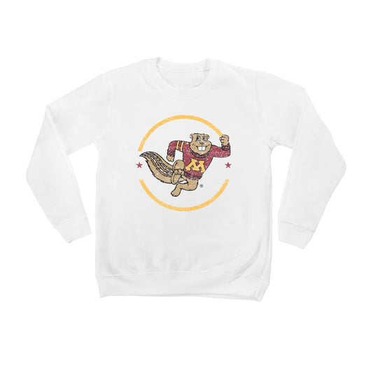 Youth White Minnesota Golden Gophers End Zone Pullover Sweatshirt