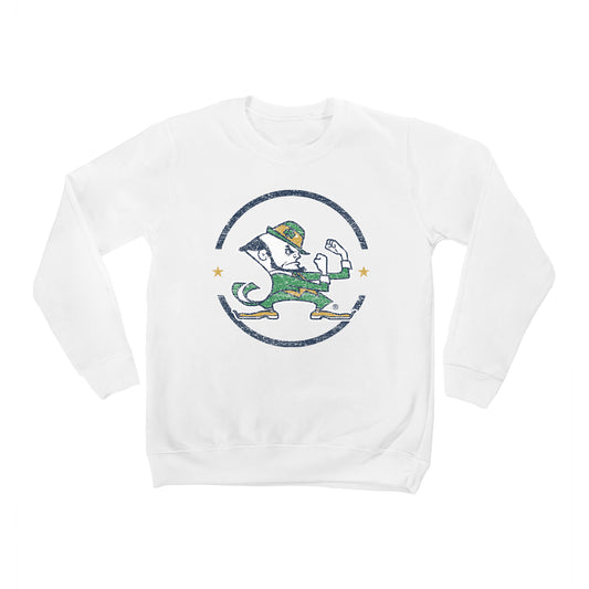 Youth White Notre Dame Fighting Irish End Zone Pullover Sweatshirt