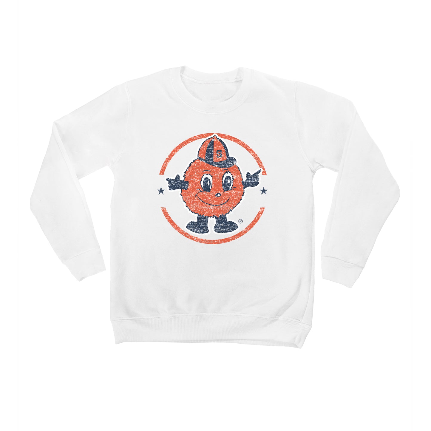 Youth White Syracuse Orange End Zone Pullover Sweatshirt