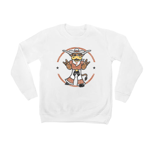 Youth White Texas Longhorns End Zone Pullover Sweatshirt