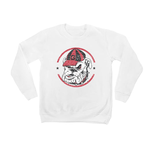 Youth White Georgia Bulldogs End Zone Pullover Sweatshirt