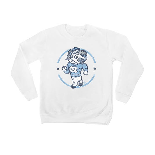 Youth White North Carolina Tar Heels End Zone Pullover Sweatshirt