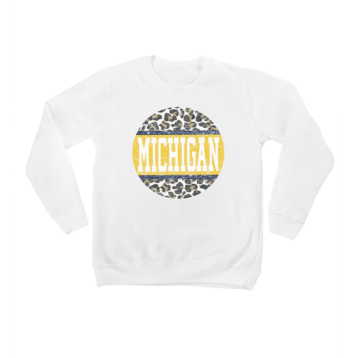 Youth White Michigan Wolverines Scoop & Score Pullover Sweatshirt