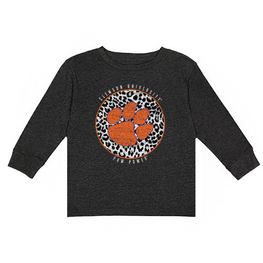 Girls Toddler Charcoal Clemson Tigers Call the Shots Long Sleeve T-Shirt