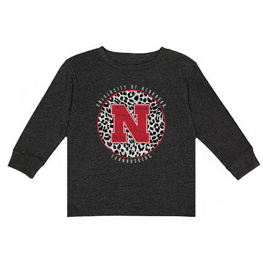 Girls Toddler Charcoal Nebraska Huskers Call the Shots Long Sleeve T-Shirt