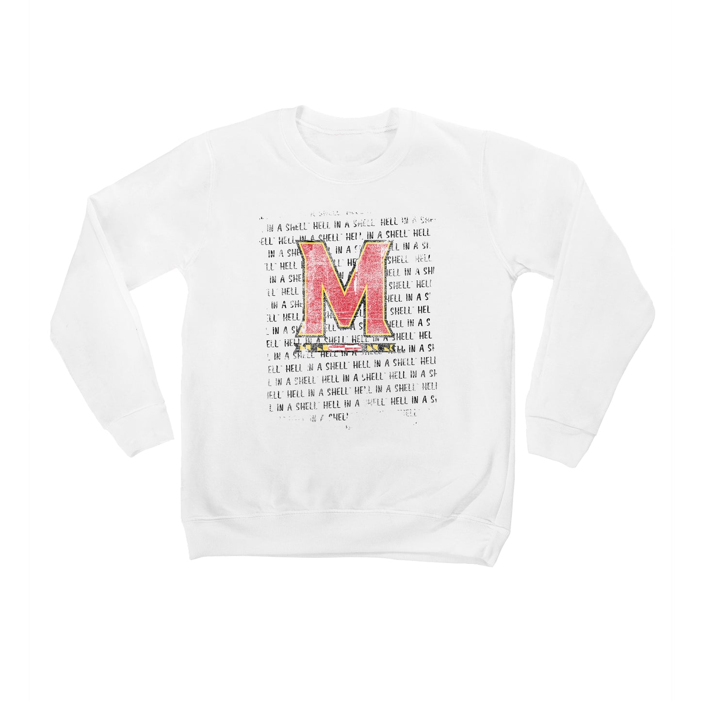 Youth White Maryland Terrapins Bold Type Pullover Sweatshirt