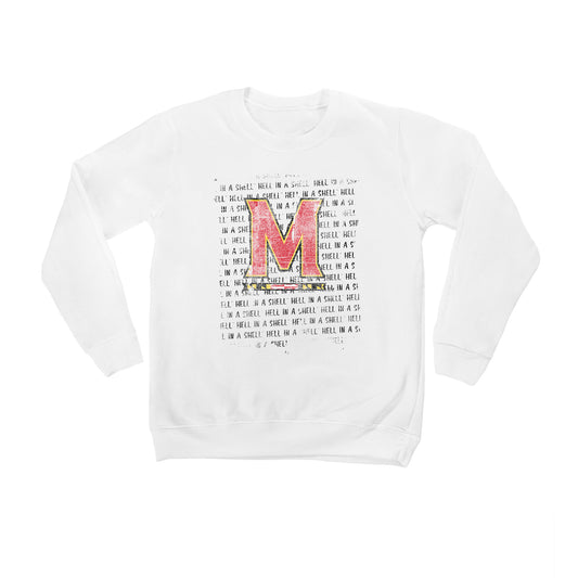 Youth White Maryland Terrapins Bold Type Pullover Sweatshirt