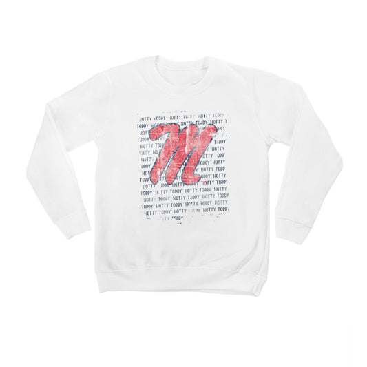 Youth White Ole Miss Rebels Bold Type Pullover Sweatshirt