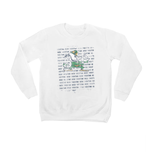 Youth White Notre Dame Fighting Irish Bold Type Pullover Sweatshirt