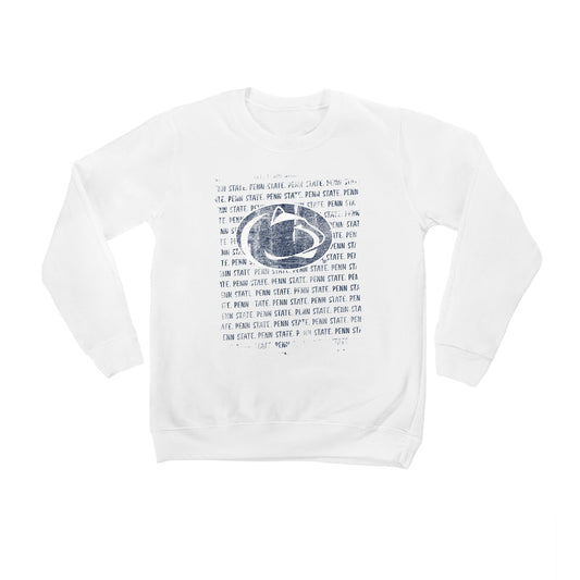 Youth White Penn State Nittany Lions Bold Type Pullover Sweatshirt