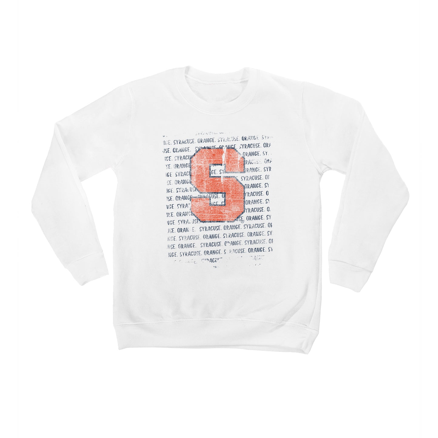 Youth White Syracuse Orange Bold Type Pullover Sweatshirt