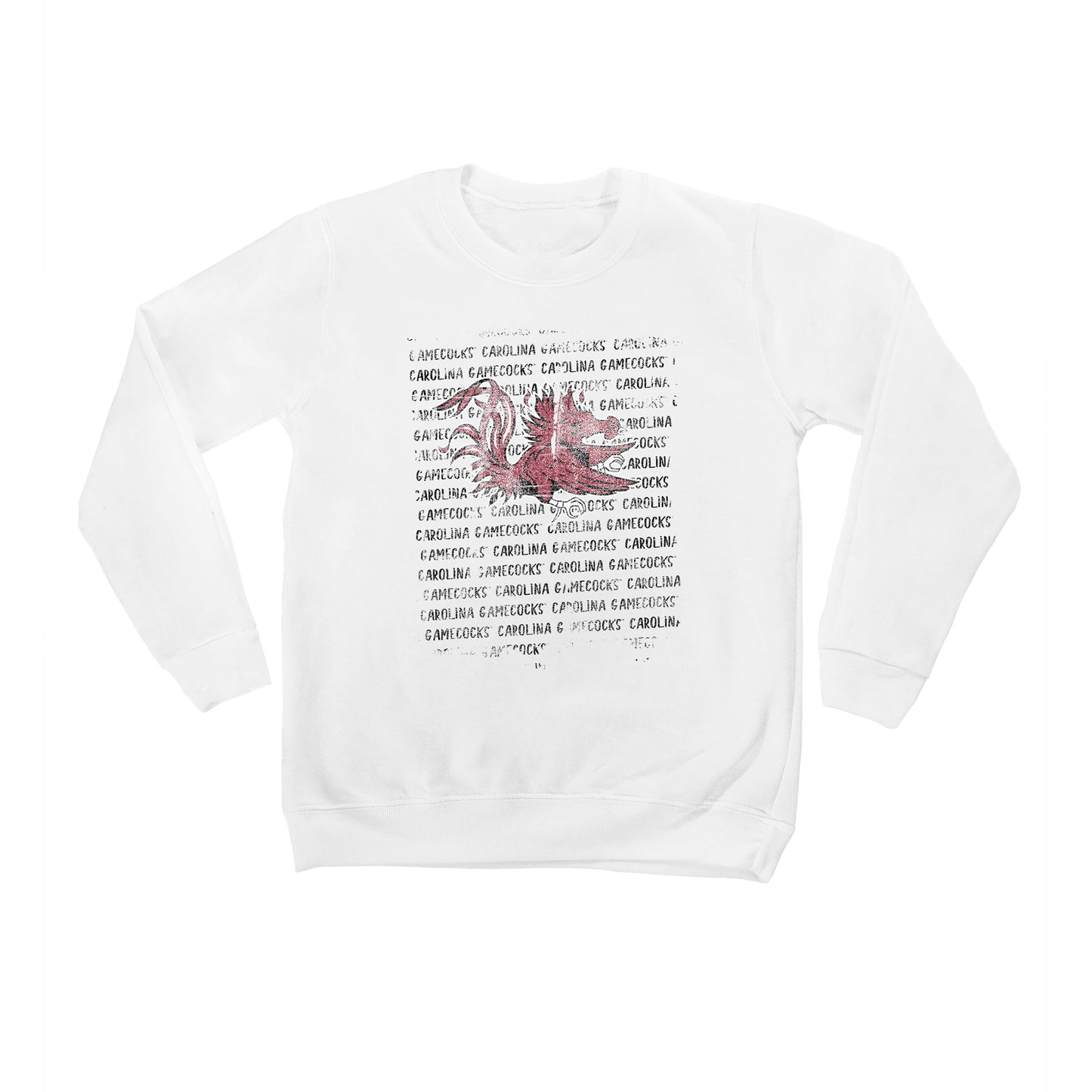 Youth White South Carolina Gamecocks Bold Type Pullover Sweatshirt