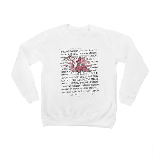 Youth White South Carolina Gamecocks Bold Type Pullover Sweatshirt