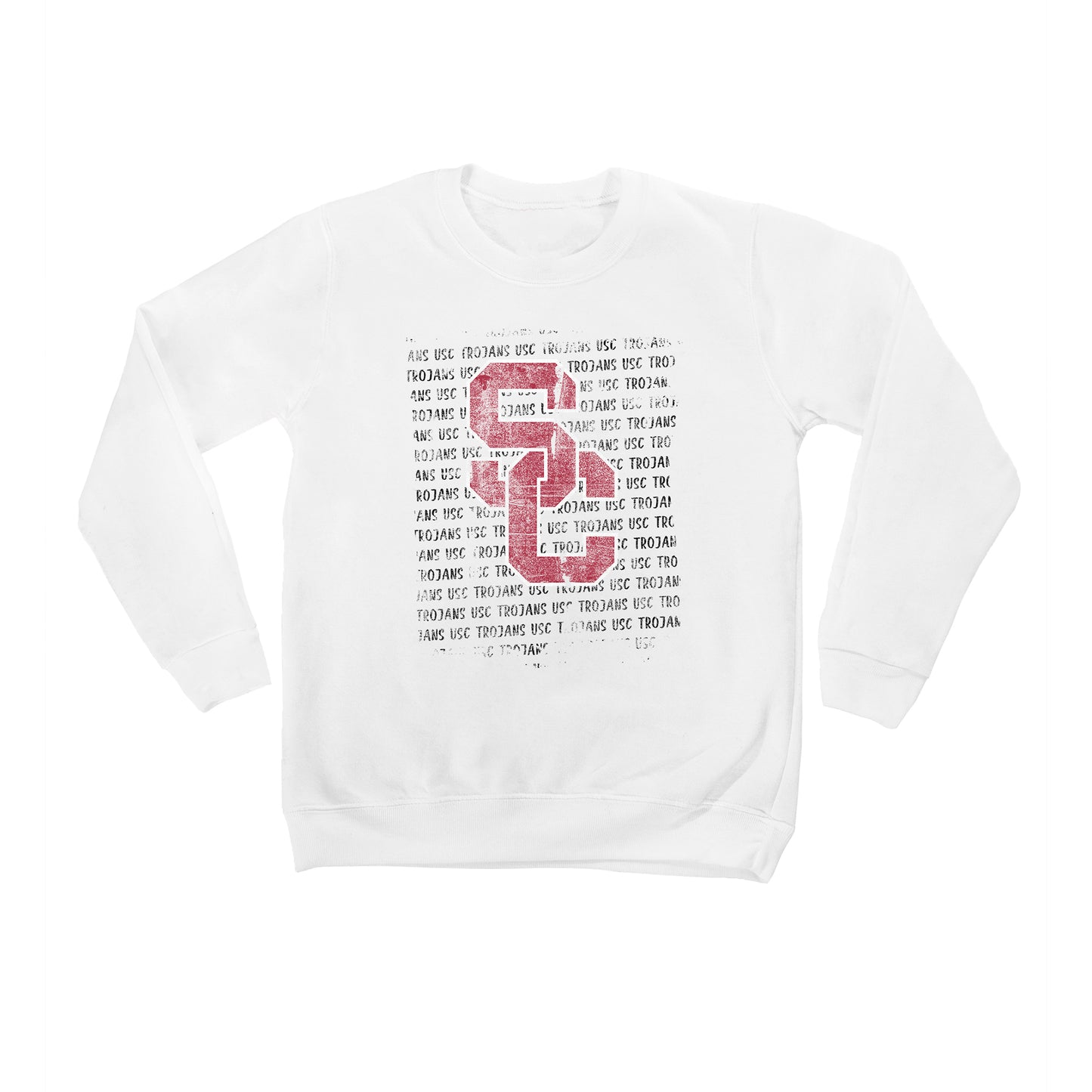 Youth White USC Trojans Bold Type Pullover Sweatshirt