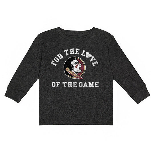 Toddler Charcoal Florida State Seminoles For the Love Long Sleeve T-Shirt
