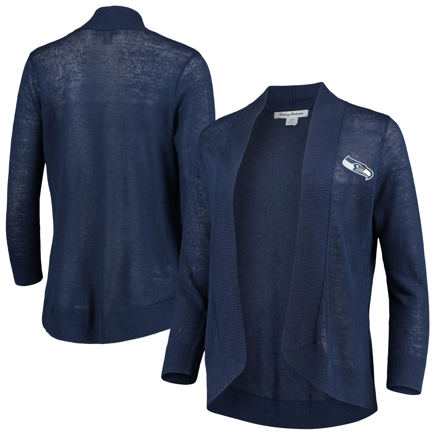 Women's Tommy Bahama College Navy Seattle Seahawks Lea Open Cardigan