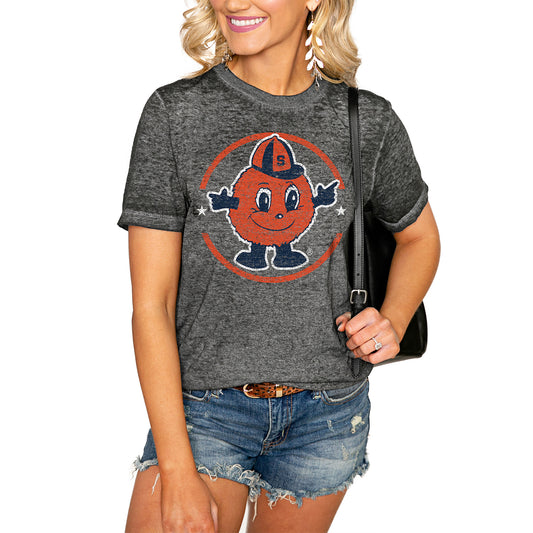 Women's Charcoal Syracuse Orange End Zone Boyfriend T-Shirt