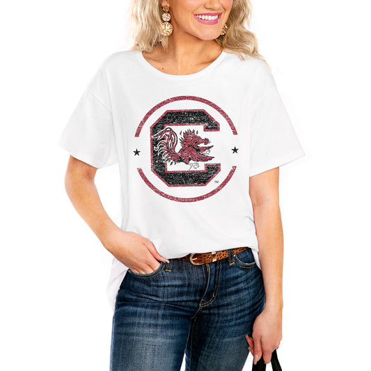 Women's White South Carolina Gamecocks End Zone Easy T-Shirt