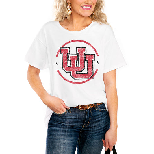 Women's White Utah Utes End Zone Easy T-Shirt