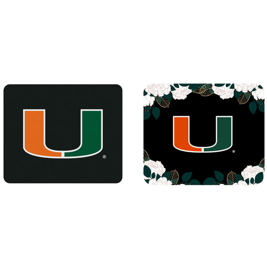 Miami Hurricanes Floral Mousepad 2-Pack