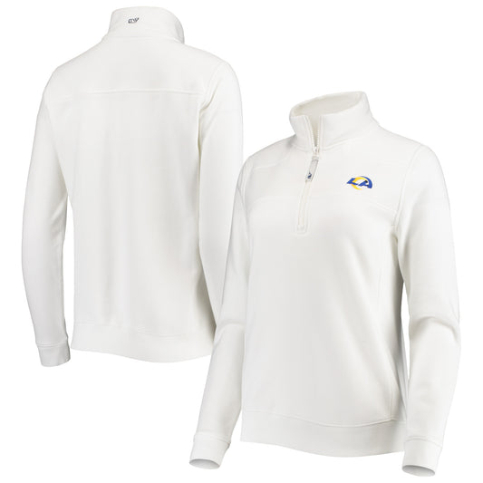 Women's Vineyard Vines White Los Angeles Rams Shep Shirt Quarter-Zip Sweatshirt