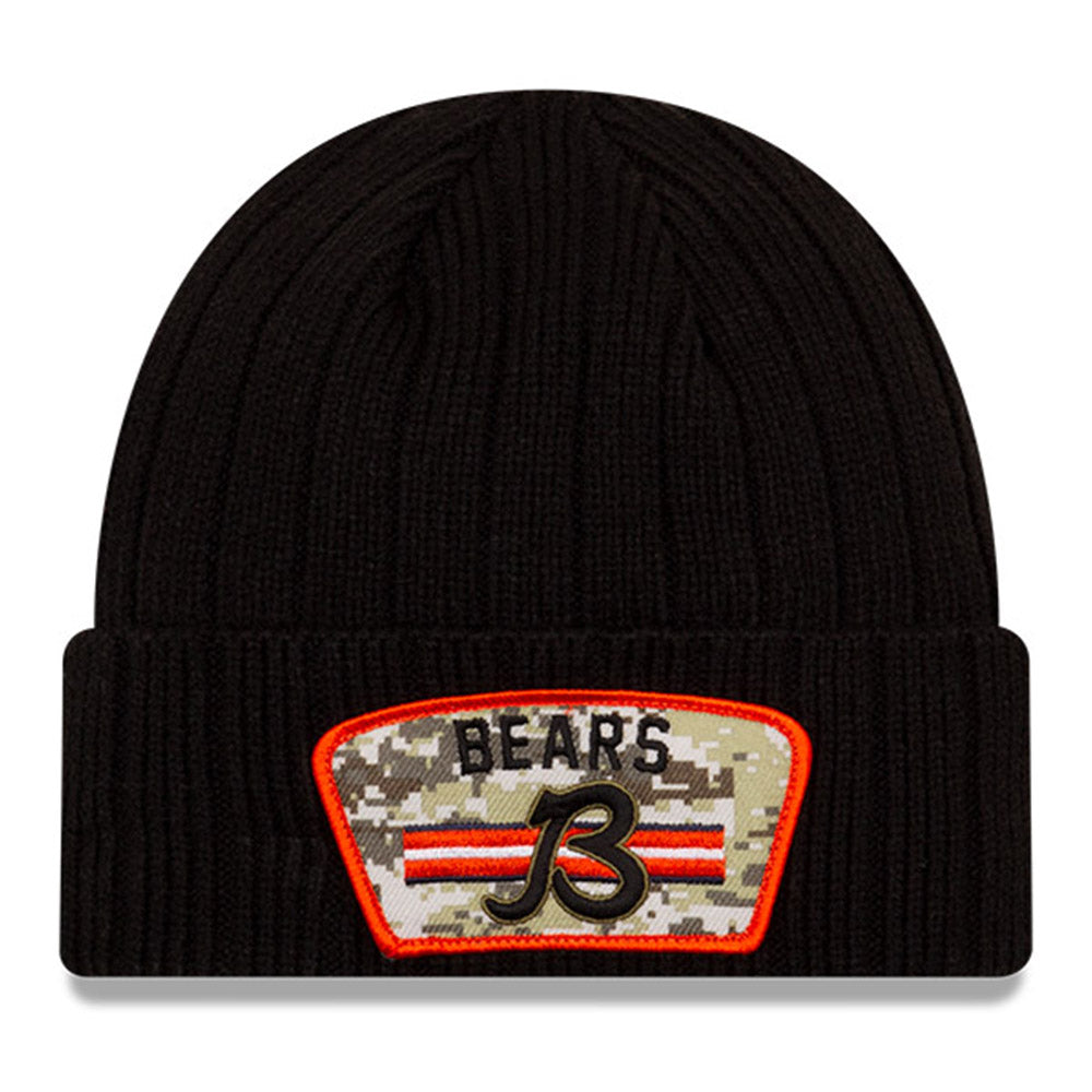 Men's New Era Black Chicago Bears 2021 Salute To Service B Cuffed Knit Hat
