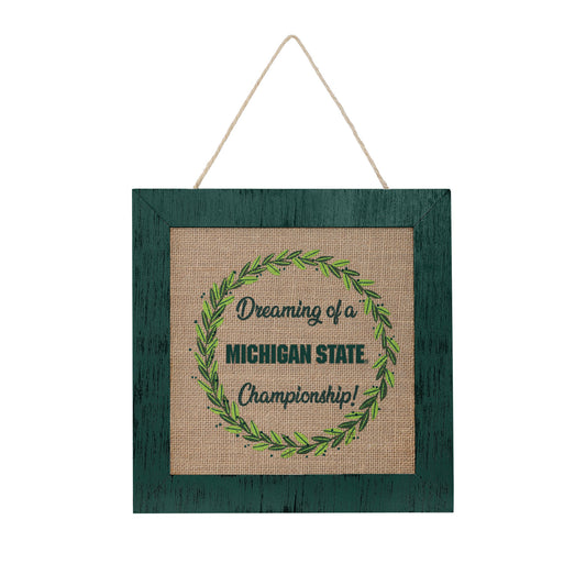 FOCO Michigan State Spartans 12'' Double-Sided Burlap Sign