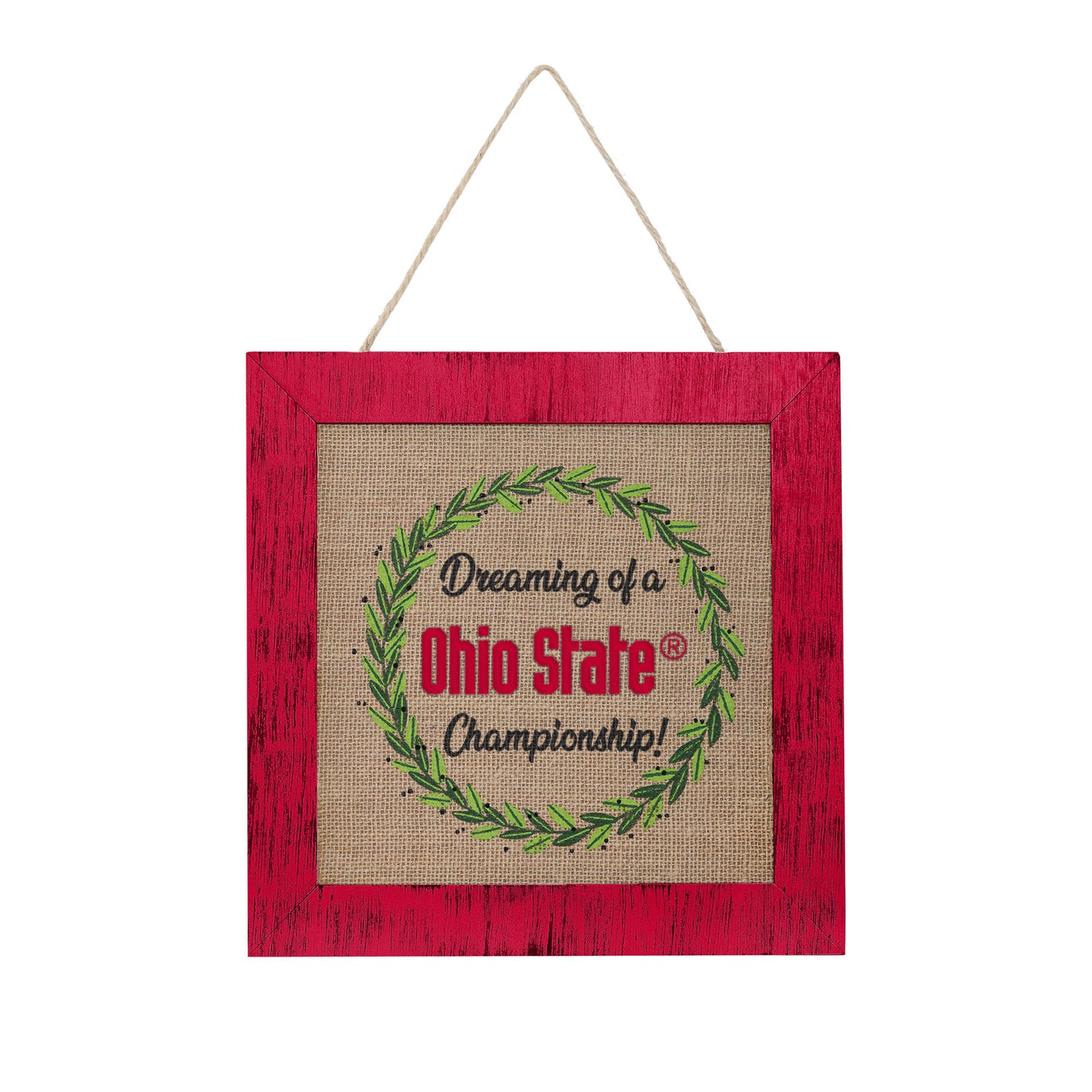 FOCO Ohio State Buckeyes 12'' Double-Sided Burlap Sign