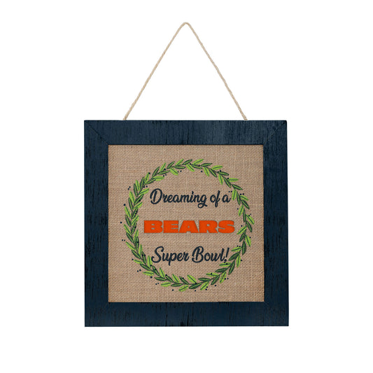FOCO Chicago Bears 12'' Double-Sided Burlap Sign