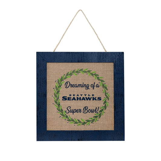 FOCO Seattle Seahawks 12'' Double-Sided Burlap Sign