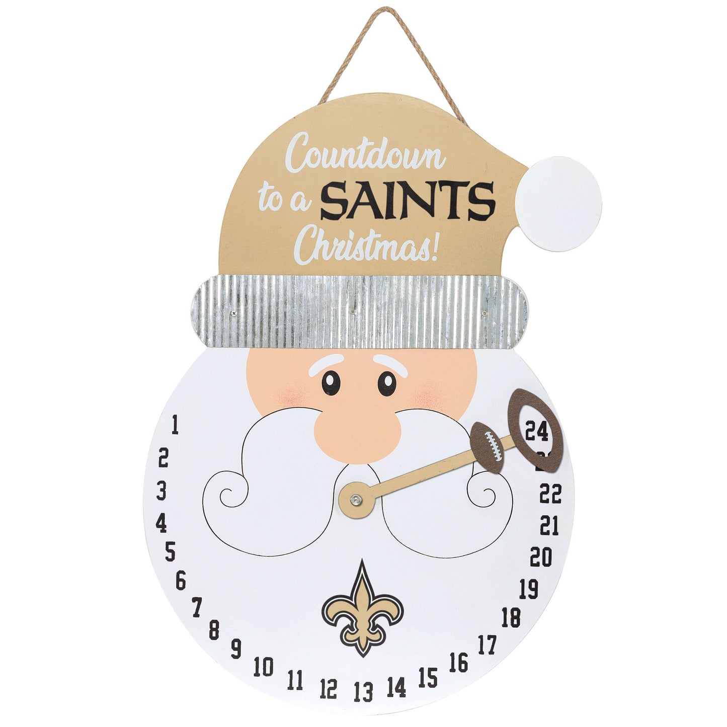 FOCO New Orleans Saints Countdown Santa Sign