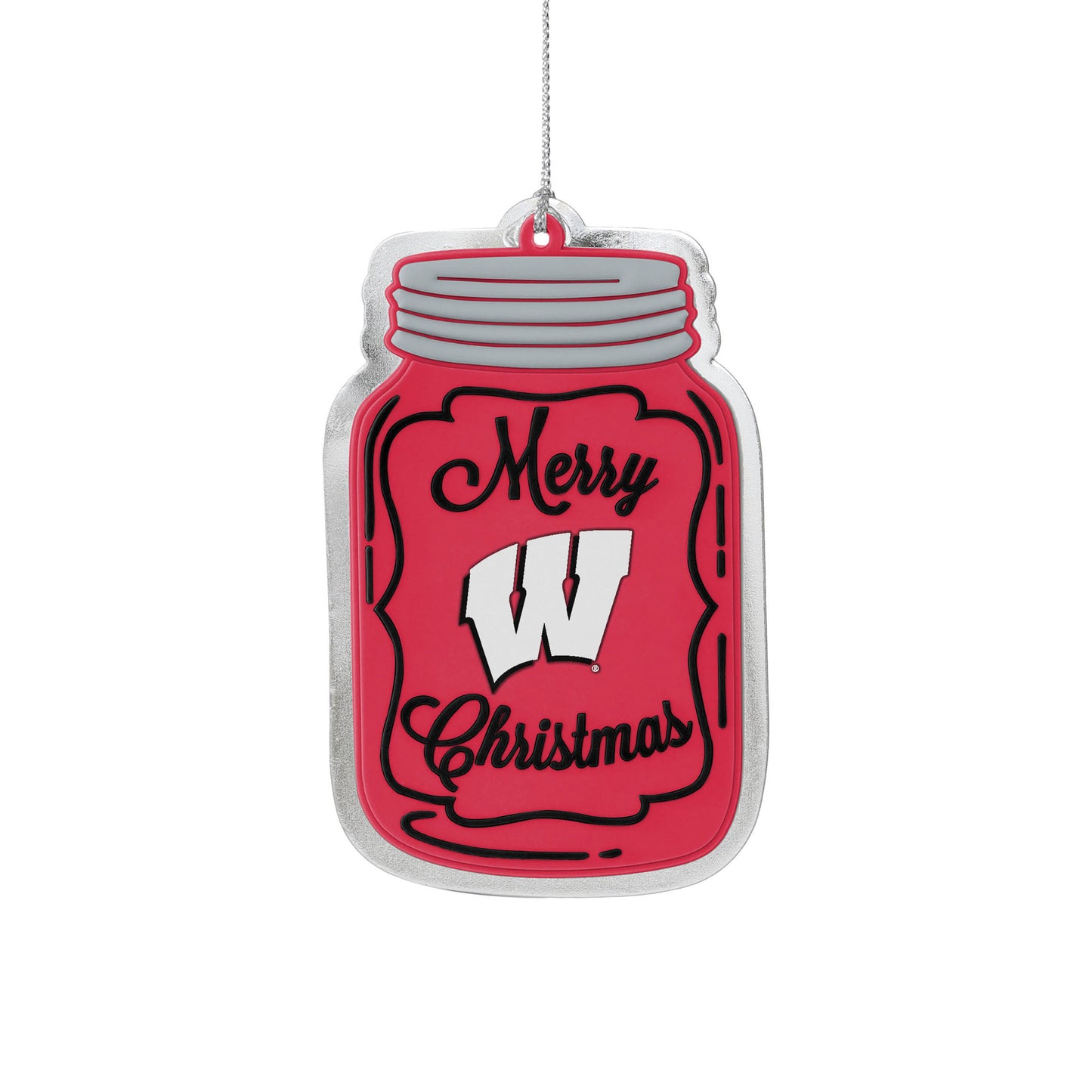 FOCO Wisconsin Badgers Flat Mason Jar Ornament