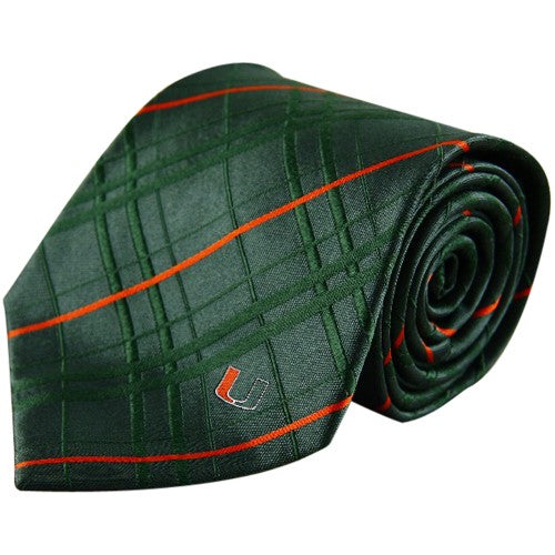 Miami Hurricanes Green Oxford Woven Tie