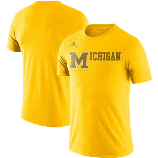 Men's Jordan Brand Maize Michigan Wolverines Basketball Retro 2-Hit T-Shirt