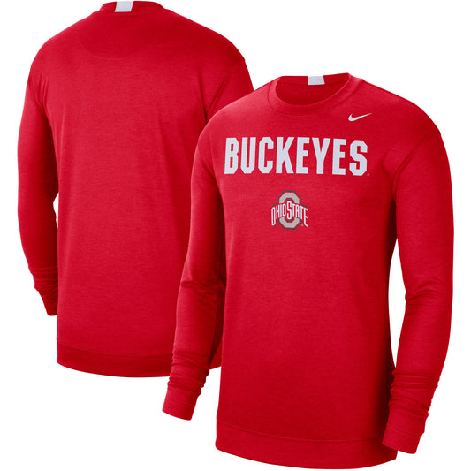 Men's Nike Scarlet Ohio State Buckeyes 2021/22 Basketball Team Spotlight Performance Long Sleeve T-Shirt