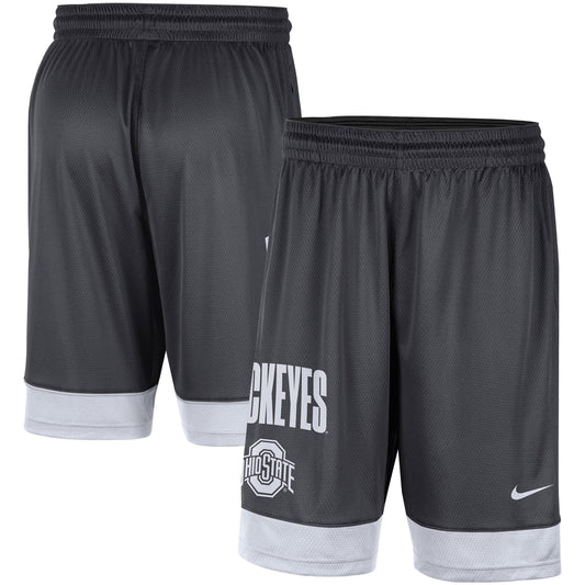 Men's Nike Charcoal/White Ohio State Buckeyes Fast Break Shorts